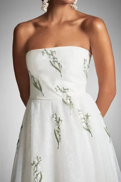 Sachin & Babi Anais Gown - White/Embroidered Floral