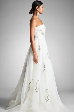 Sachin & Babi Anais Gown - White/Embroidered Floral