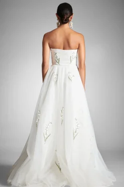 Sachin & Babi Anais Gown - White/Embroidered Floral