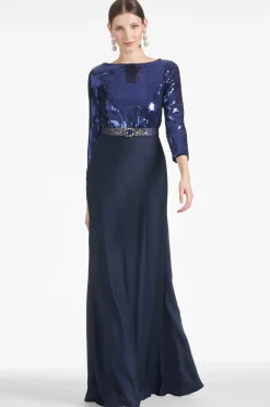 Sachin & Babi Christabel Gown - Sapphire/Midnight
