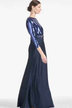 Sachin & Babi Christabel Gown - Sapphire/Midnight