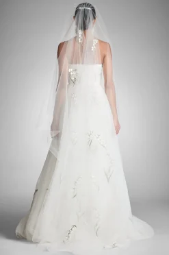 Sachin & Babi Damira Veil - White/Embroidered Floral