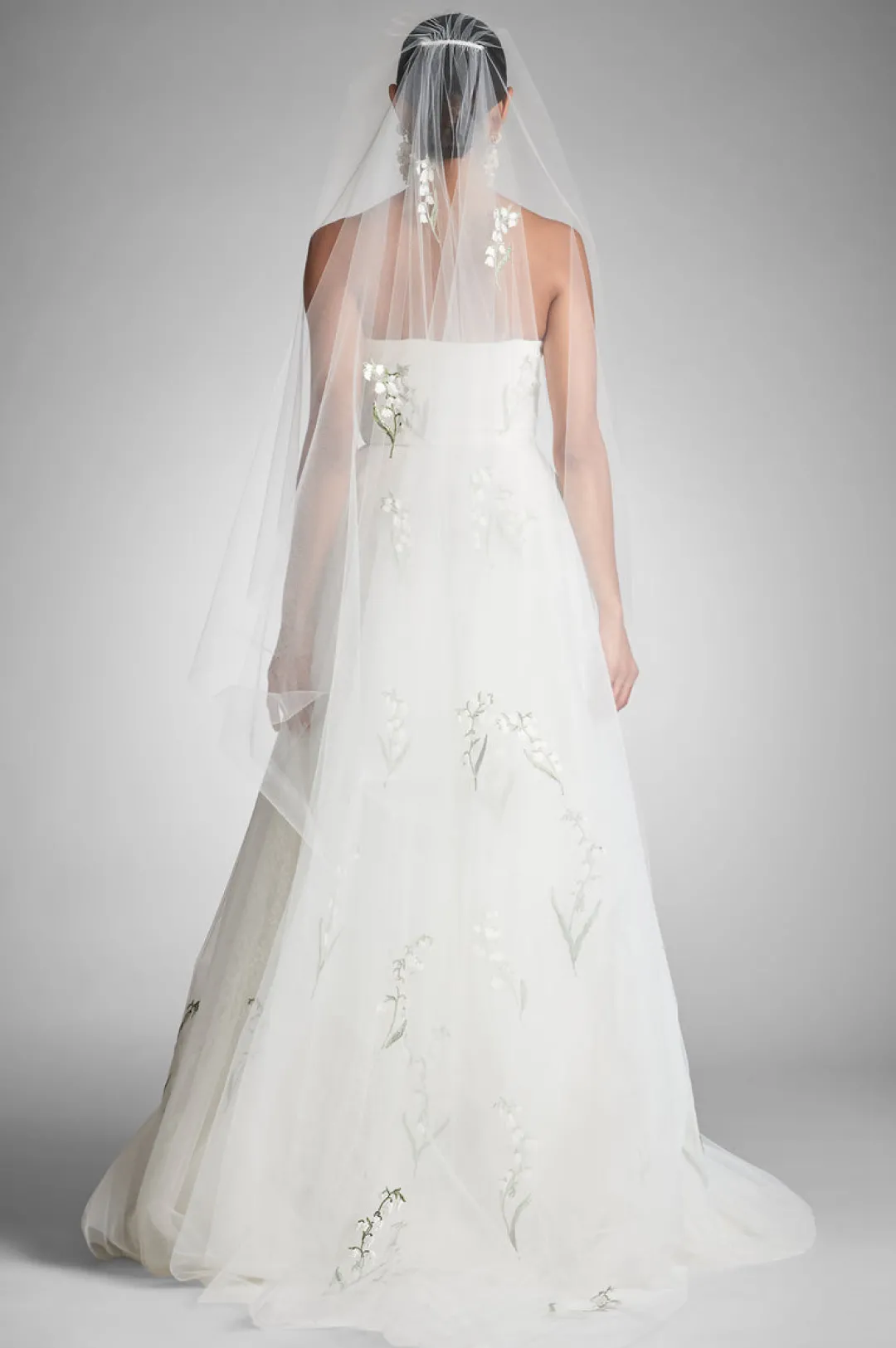 Sachin & Babi Damira Veil - White/Embroidered Floral