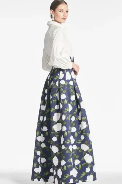 Sachin & Babi Florence Gown - Navy/Ivory Moonlit Garden