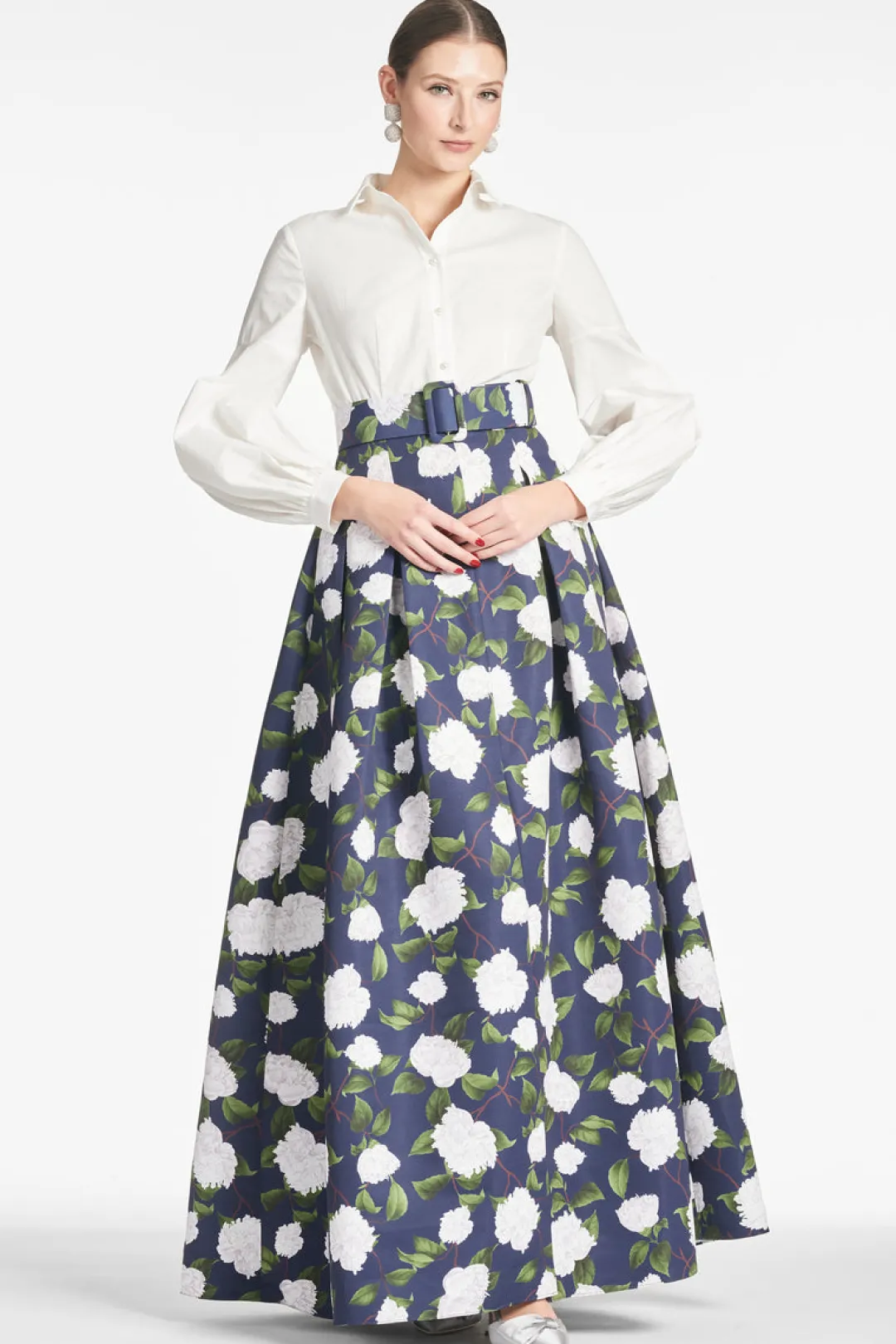 Sachin & Babi Florence Gown - Navy/Ivory Moonlit Garden