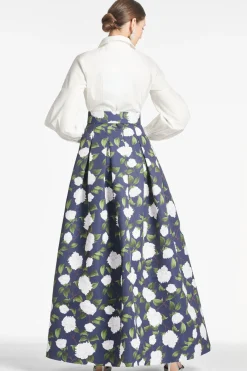 Sachin & Babi Florence Gown - Navy/Ivory Moonlit Garden