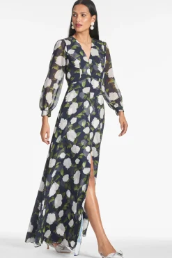 Sachin & Babi Penny Gown - Navy/Ivory Moonlit Garden