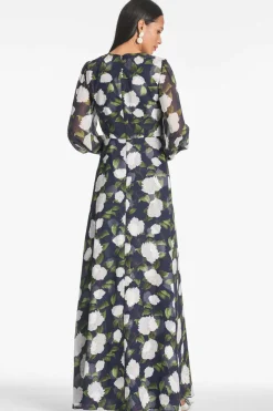 Sachin & Babi Penny Gown - Navy/Ivory Moonlit Garden