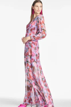 Sachin & Babi Penny Gown - Pink/Periwinkle Dahlia