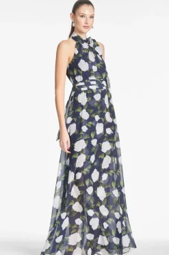Sachin & Babi Selena Gown - Navy/Ivory Moonlit Garden