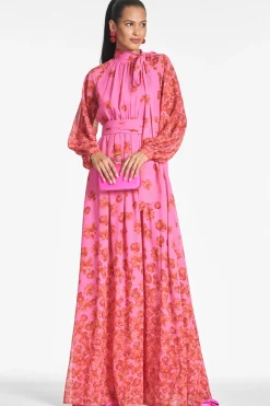 Sachin & Babi Vera Gown - Rose/Vermillion