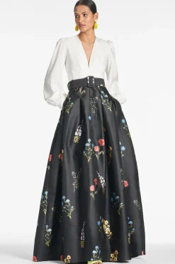 Sachin & Babi Zoe Gown - Off White/Noir Bouquet