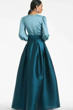 Sachin & Babi Zoe Gown - Seaglass/Deep Teal