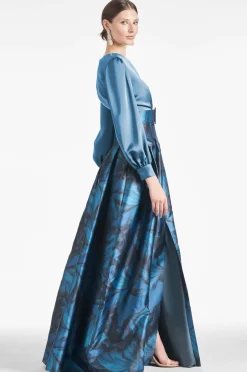 Sachin & Babi Zoe Gown - Smokey Slate/Tonal Petal